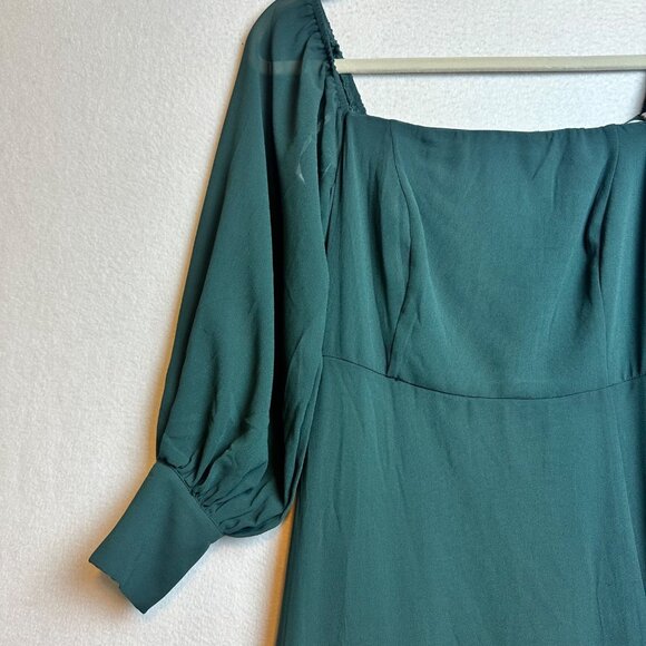 Lulus Absolutely Adored Maxi Dress Womens Small Green Chiffon Glam Wedding - Picture 5 of 13